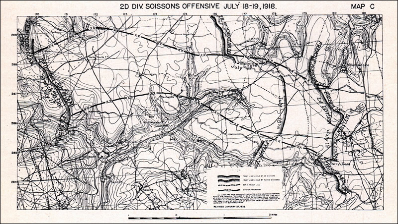 2D DIV SOISSONS OFFENSIVE JULY 18-19, 1918.	MAP C