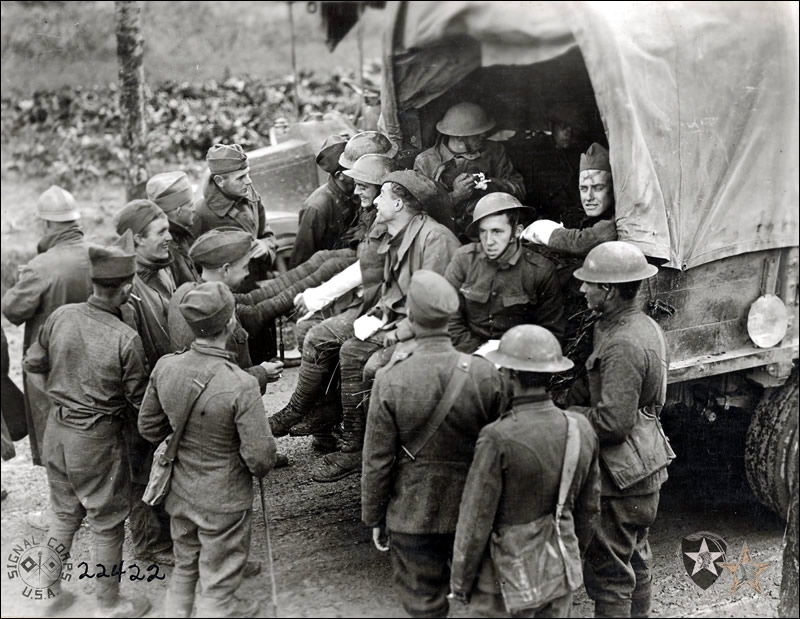 Wounded of 9th Infantry, Domevre-en-Haye, France, Sept. 15, 1918.