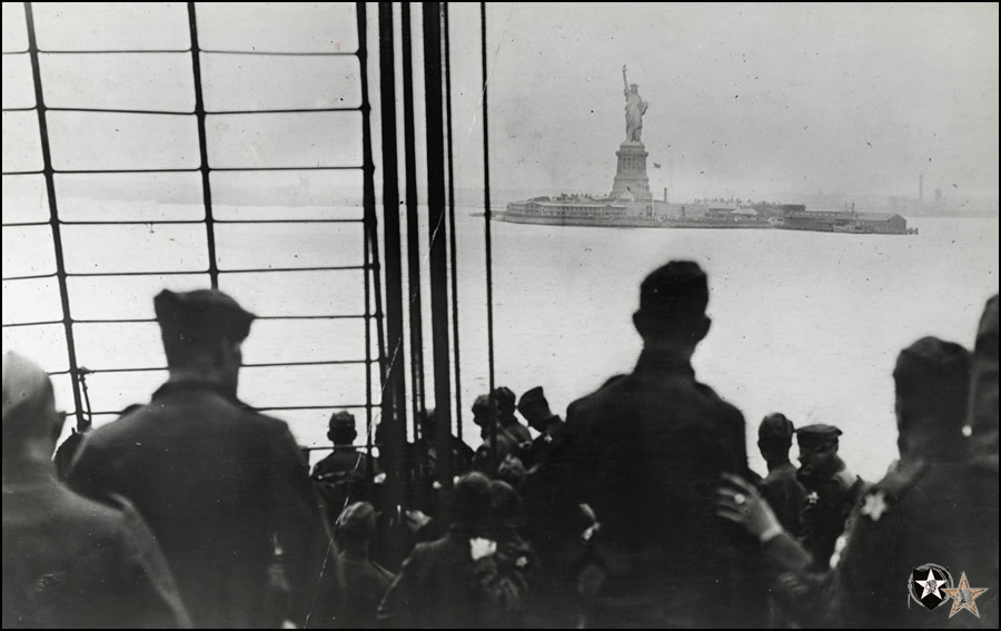 The Statue of Liberty, as it greeted the 2nd Division as it arrived at New York, N.Y. August, 8, 1919.