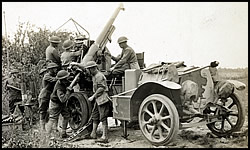 ANTI-AIRCRAFT GUNS OF Battery B, 1st Anti-Aircraft 2nd Division, in action, Montreuil, France.