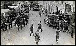 Military Police regulating traffic during the American Drive on St. Mihiel Salient. Domèvre-en-Haye, France. Sept. 12, 1918.