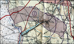 Map of 2nd Division attack at Vierzy, France.