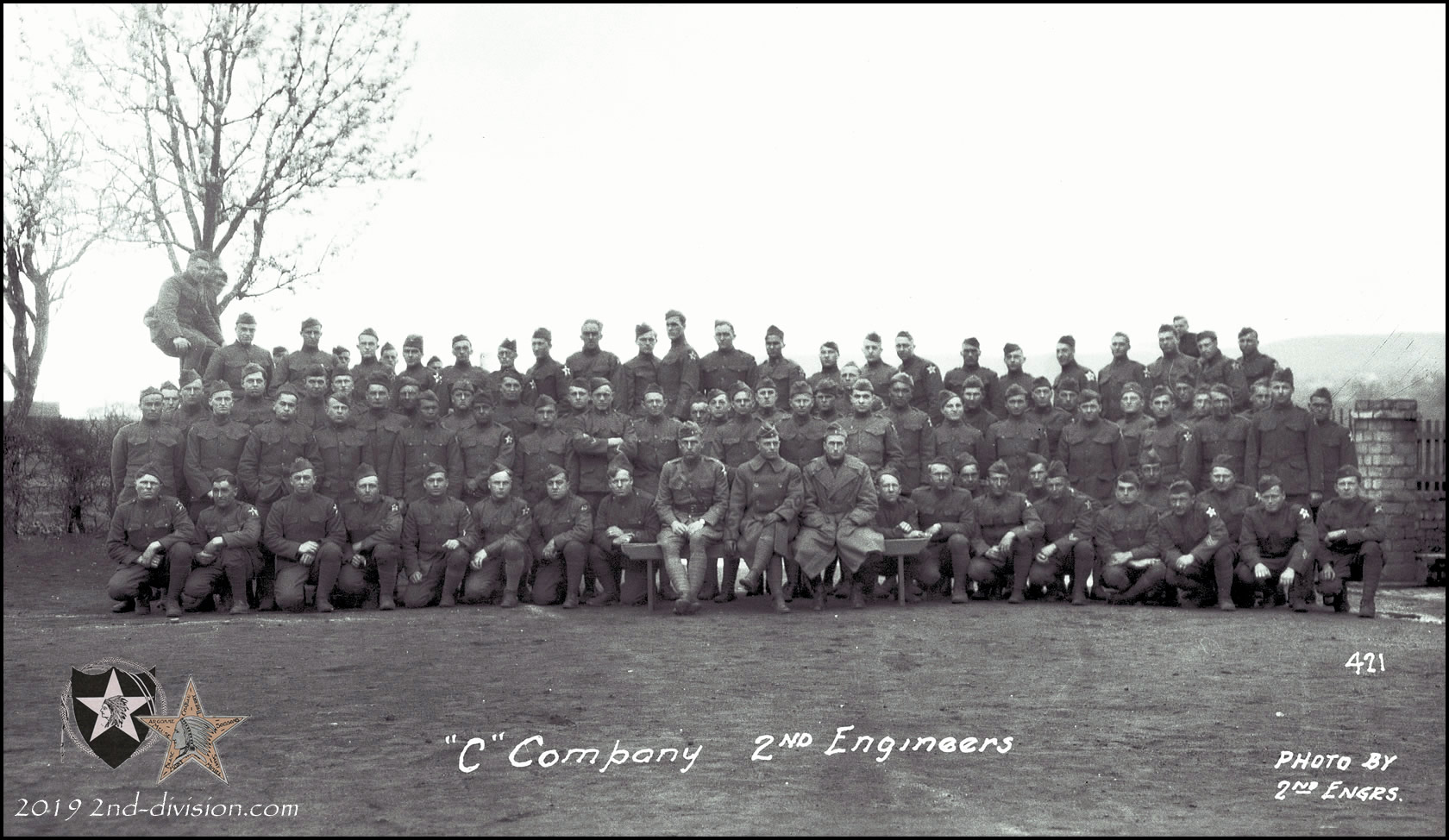 Company C; 2nd Engineers. There are approximately 95 men here. They are survivors of Belleau Wood.