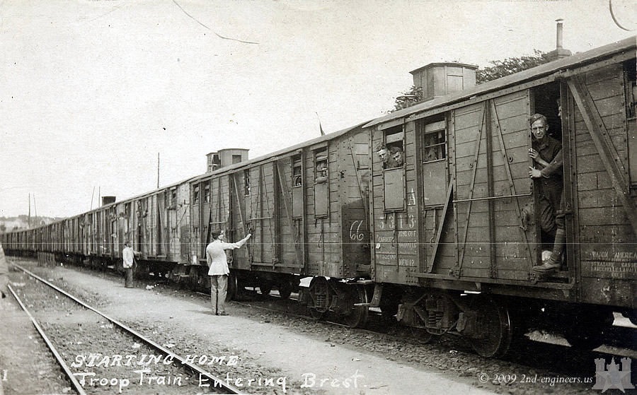 Troop Train Entering Brest, France