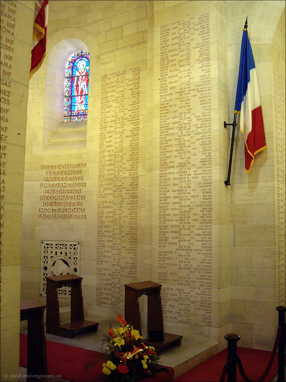 Inside the Chapel at Belleau Wood and Aisne Marne Cemetery