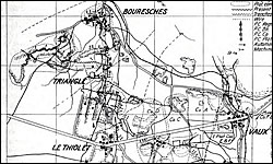 Map showing locations of the 2nd Engineers at Belleau Wood.