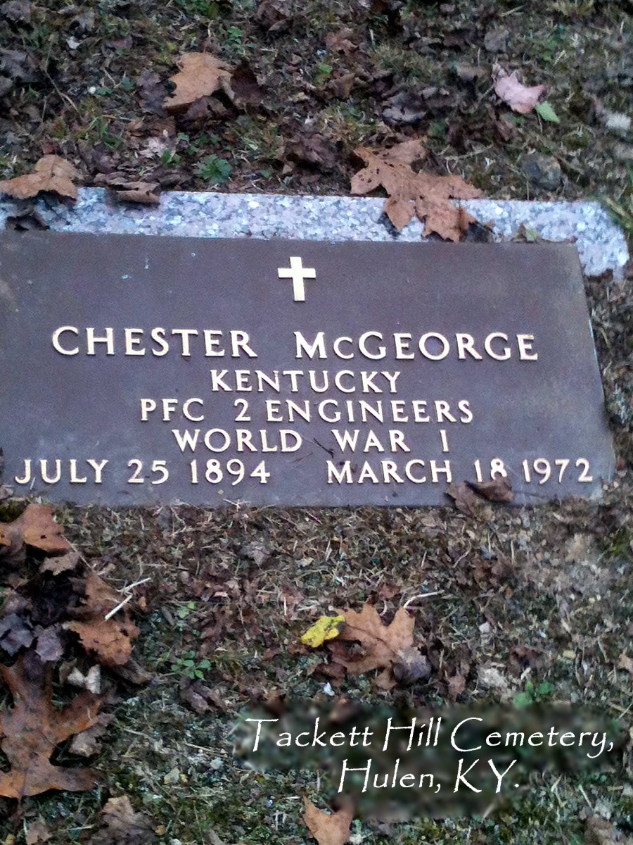 Chester McGeorge, Tackett Hill Cemetery, Hulen, Kentucky