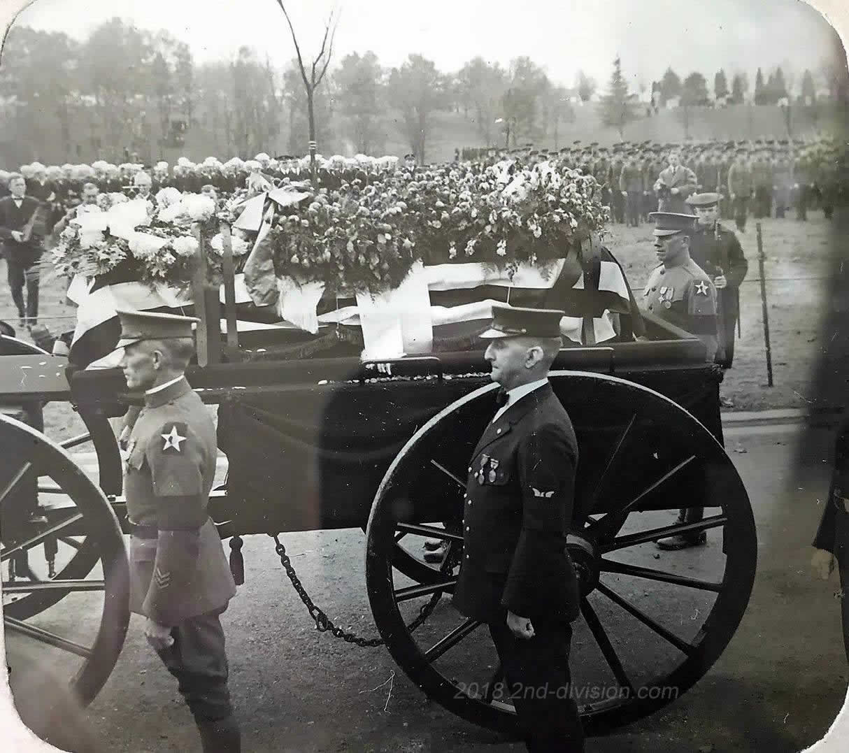 Casket of The Unknown Soldier with 2nd Division and French Escorts