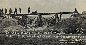 Bridge Built by Company “E” 2d Engrs. on 60 cm. R. R. West of Saulces-Champenoises, 24 Oct, '18