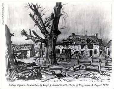 Village Square, Bouresches, by Capt. J. Andre Smith, 
Corps of Engineers, 3 August 1918