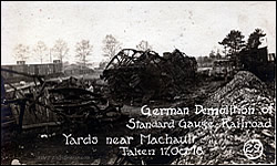 German Demolition of Standard Gauge Railroad Yards near Machault