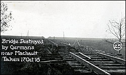 Bridge Destroyed by Germans near Machault