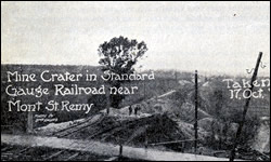 Mine Crater in Standard Gauge Railroad near Mont St. Remy - 17, Oct. "18.