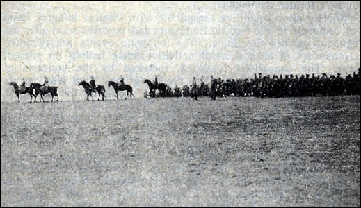 Second Engineers passing in review before Secretary Daniels.