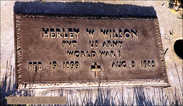 Herley Wilson gravestone in Idaho